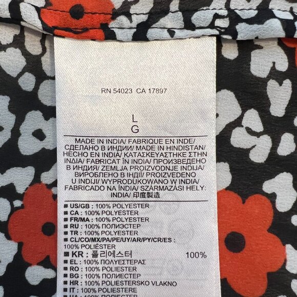 🌸 Sheer Floral Sleeveless Top  Black white and red- Banana Republic 🌸 size (L) - Picture 8 of 8